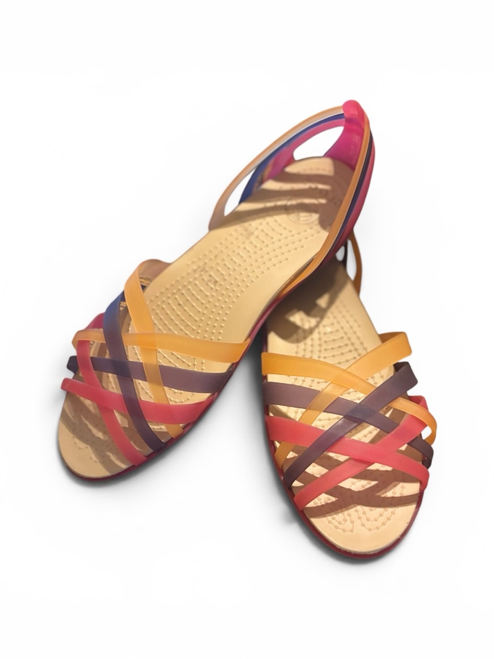 Crocs Isabella Huarache Sandals Multi-Color Strappy Rubber Sandal Women’s 11 - Picture 8 of 9